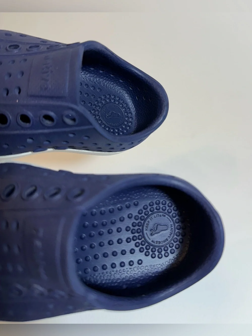 Native Kids Navy Blue Slip-On Water Shoes with White Toe